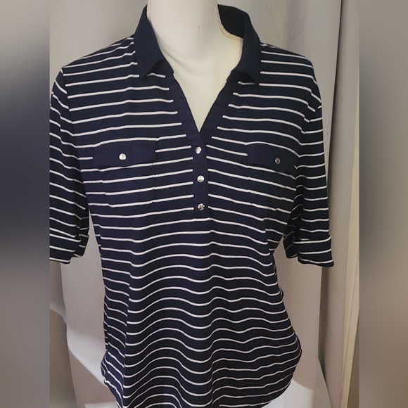 croft & barrow Tops - Croft & Barrow short sleeve top with collar- Size XL